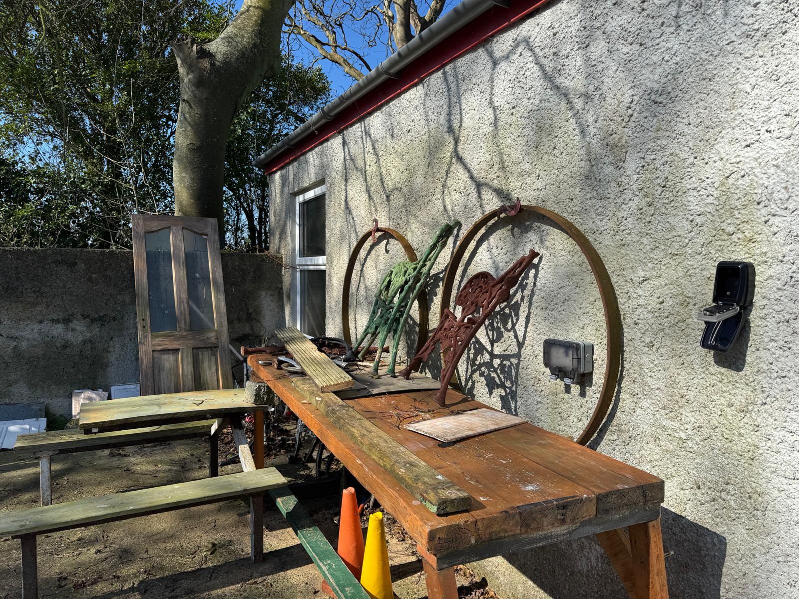 ShedOutsideBench